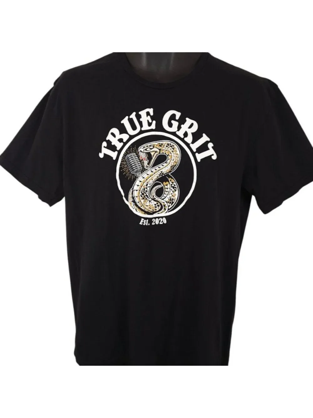 True Grit T Shirt Mens Size Large Black Las Vegas Rock & Roll Blues Band Tee